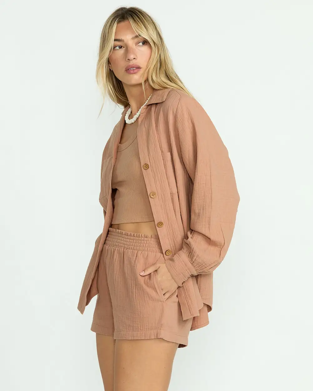 Sweet Swell Long Sleeve Shirt - Rose Brown
