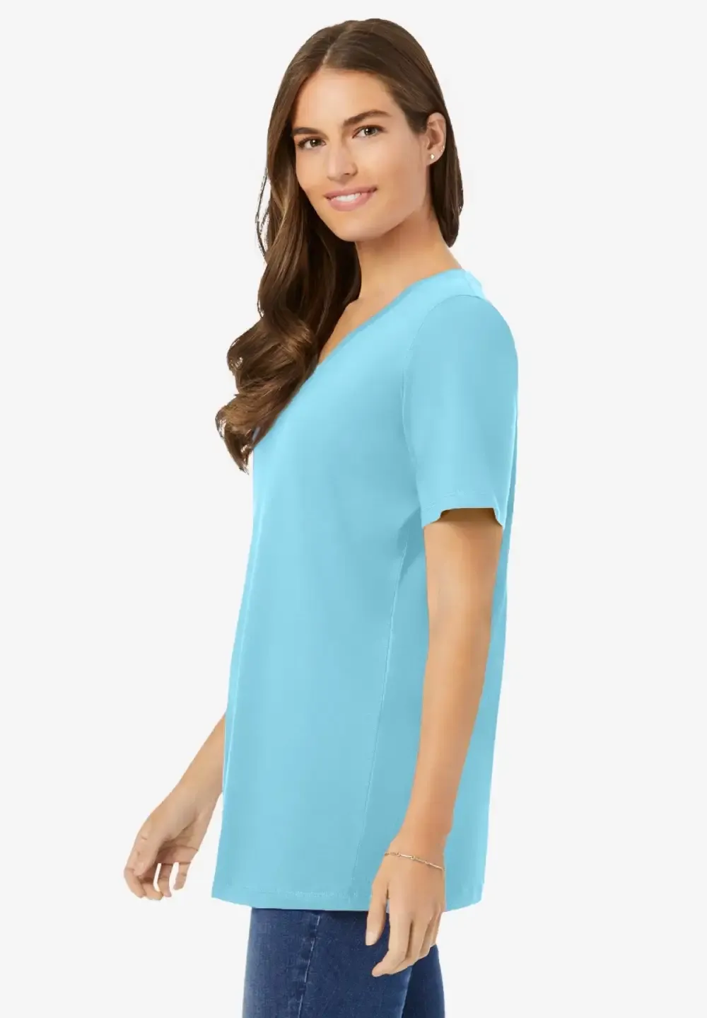 Perfect Short-Sleeve V-Neck Tee