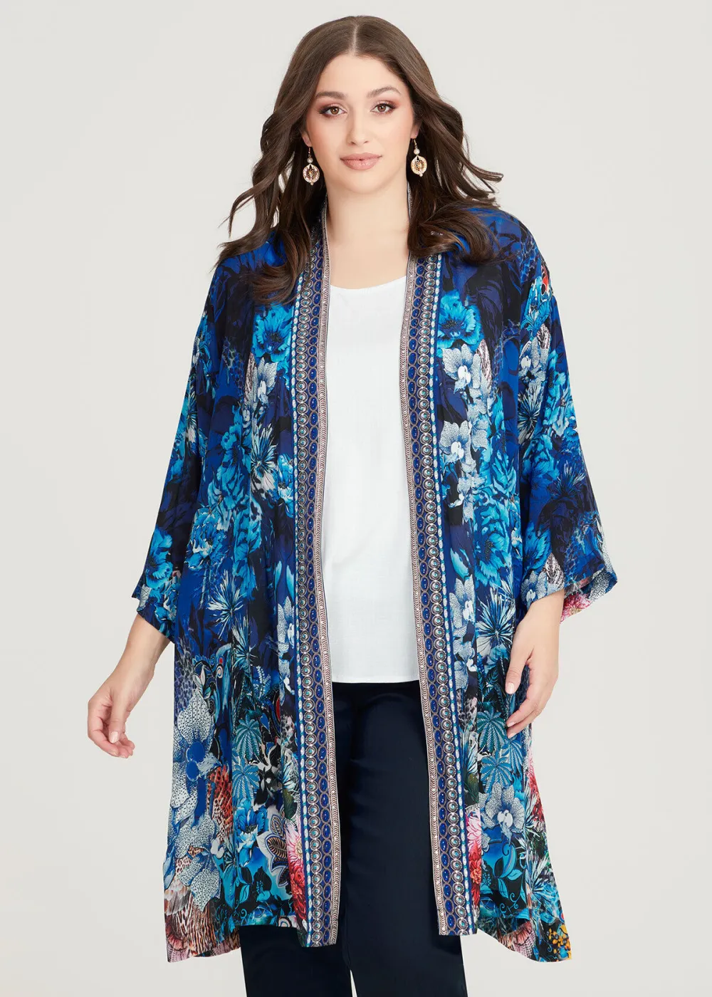 Natural Blue Jewels Kimono