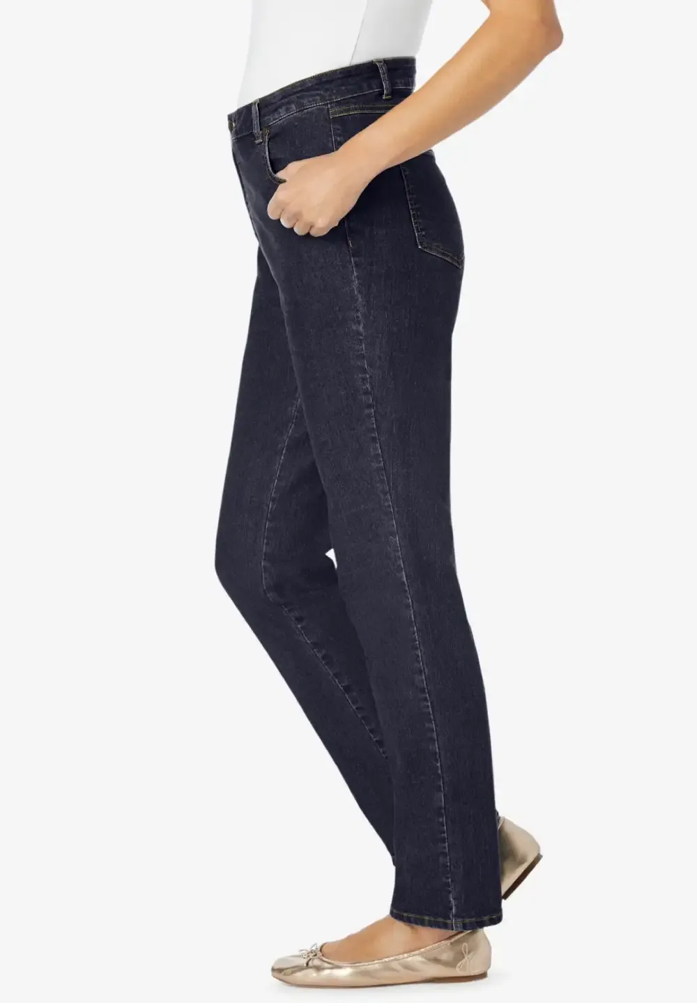 Straight-Leg Stretch Denim Jean
