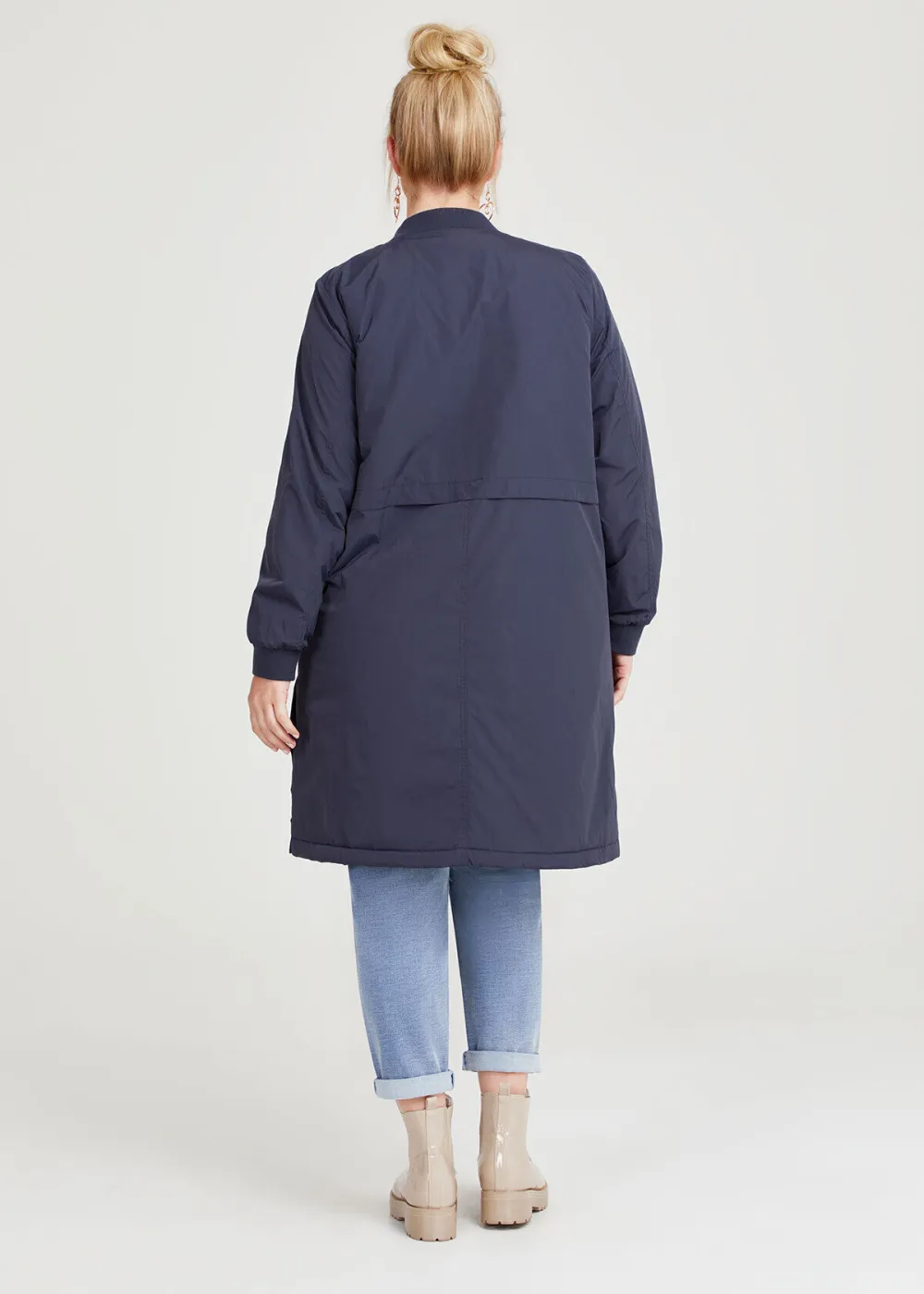 Long Line Casual Zip Jacket