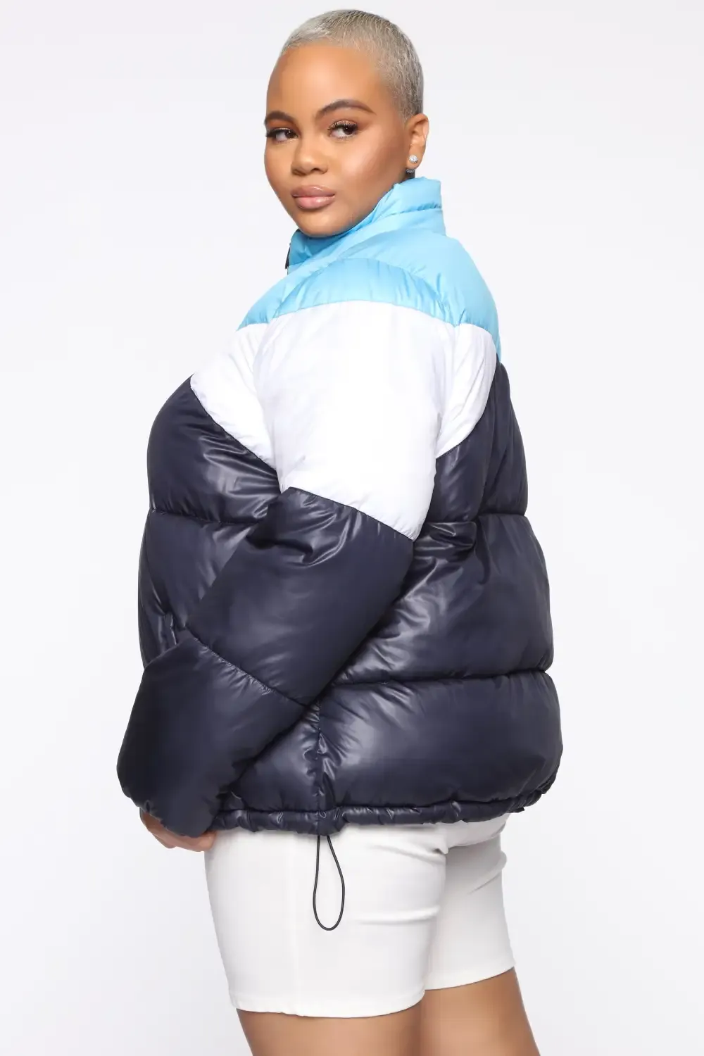 Rain Won't Stop Me Puffer Jacket - Blue/combo