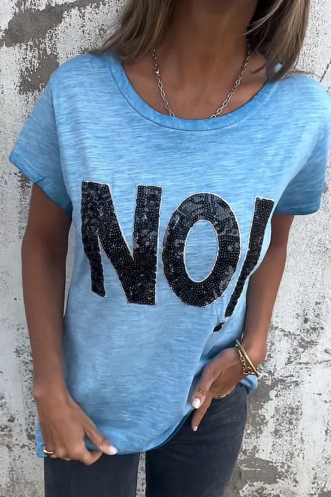 Women's sequin pattern casual T-shirt