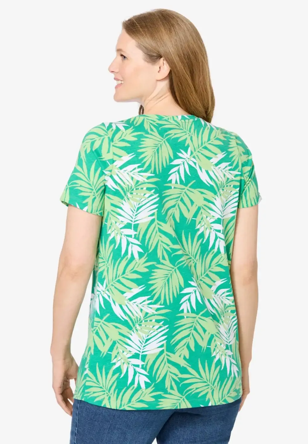 Perfect Printed Short-Sleeve Crewneck Tee