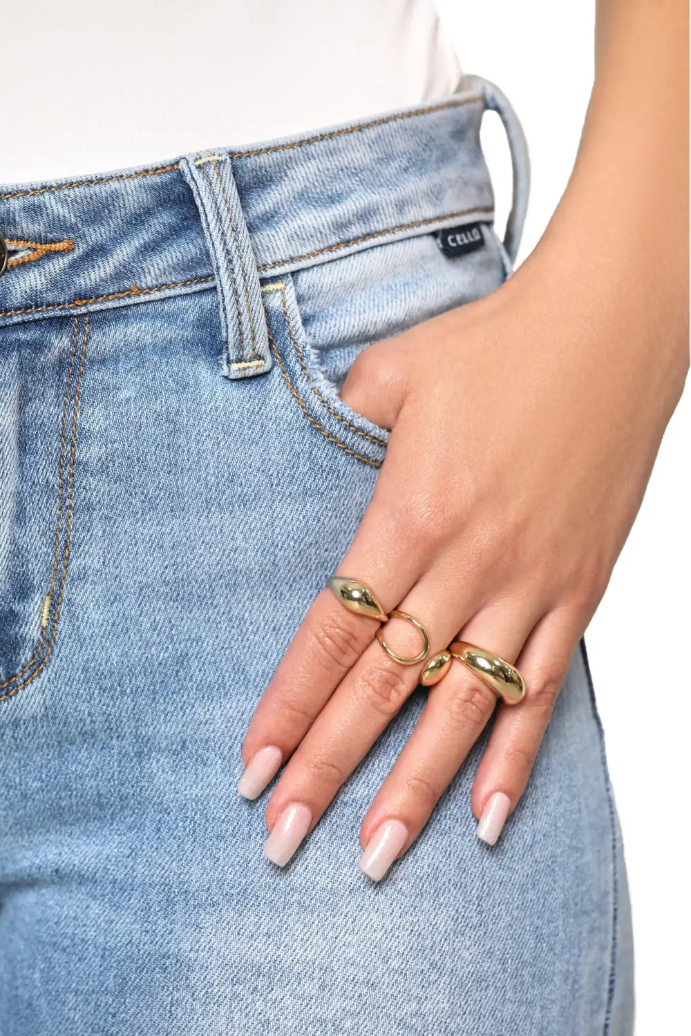 Bubble 3 Ring Set (Gold)