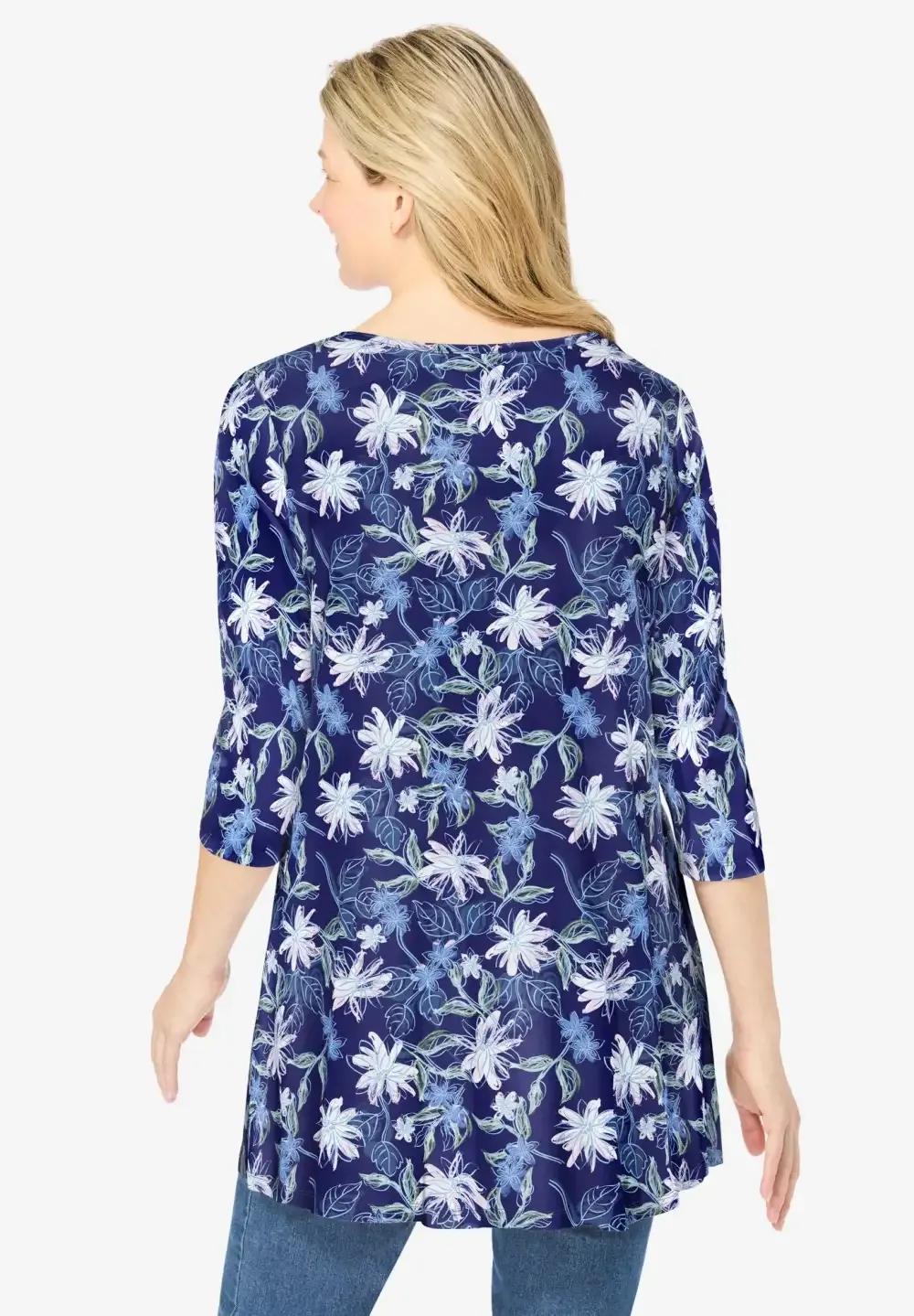 V-Neck Pintucked Tunic
