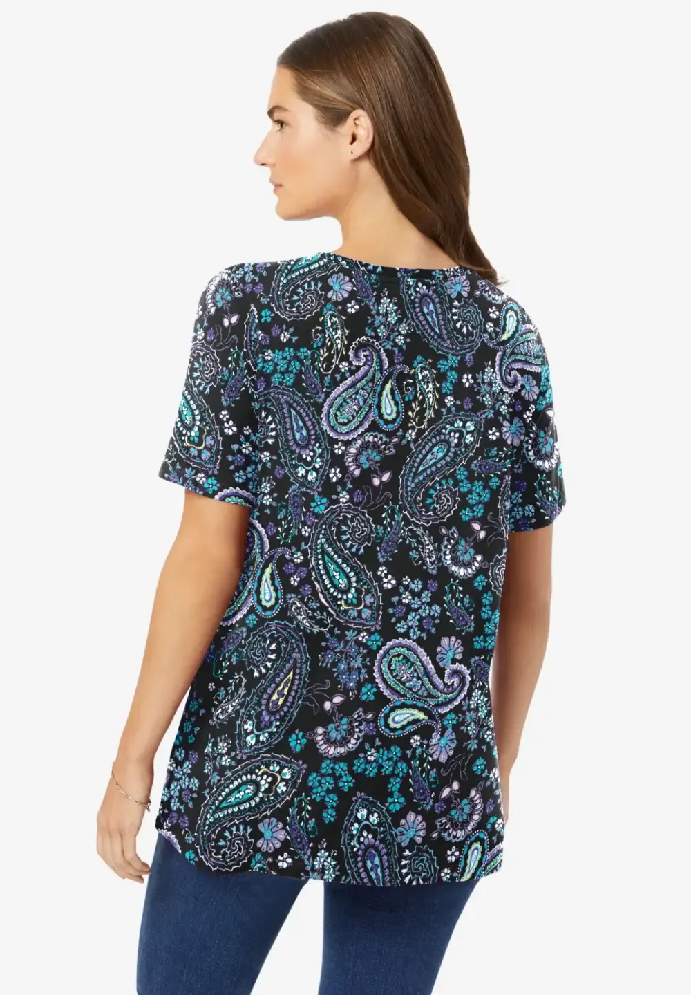 Perfect Printed Short-Sleeve Crewneck Tee