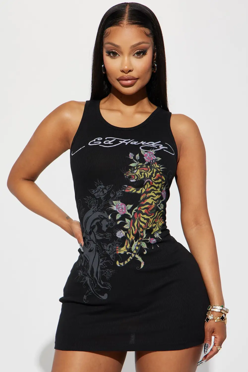 Ed Hardy Mini Dress - Black