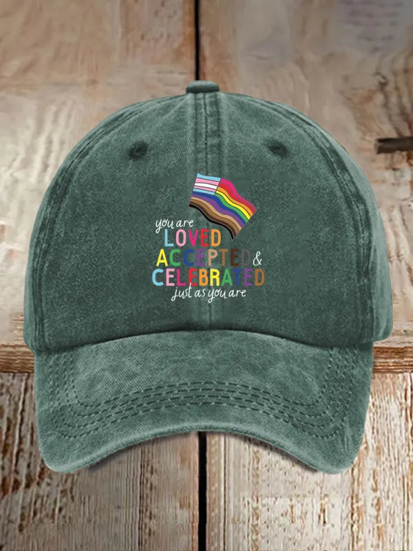 Gay Day You Are Loved Accepte And Celfbrated Jusl As You Are Printed Baseball Cap