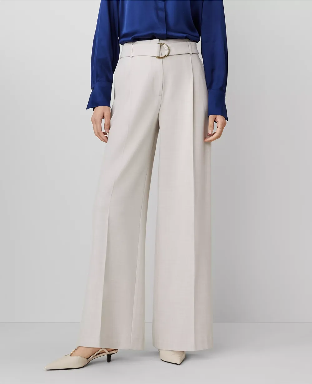 The Belted Pleated Wide-Leg Pant