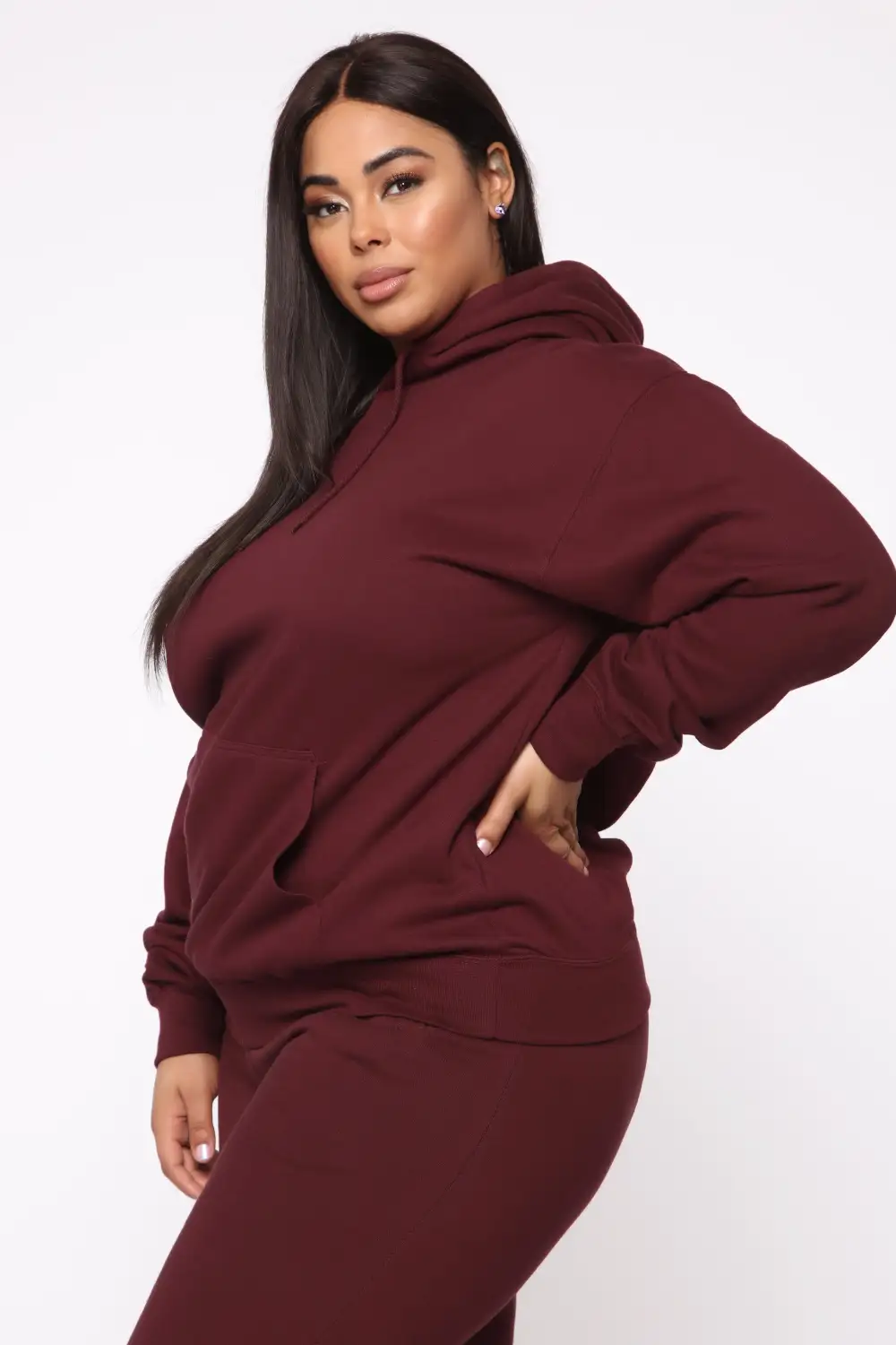 Stole Your Boyfriend's Oversized Hoodie - Burgundy