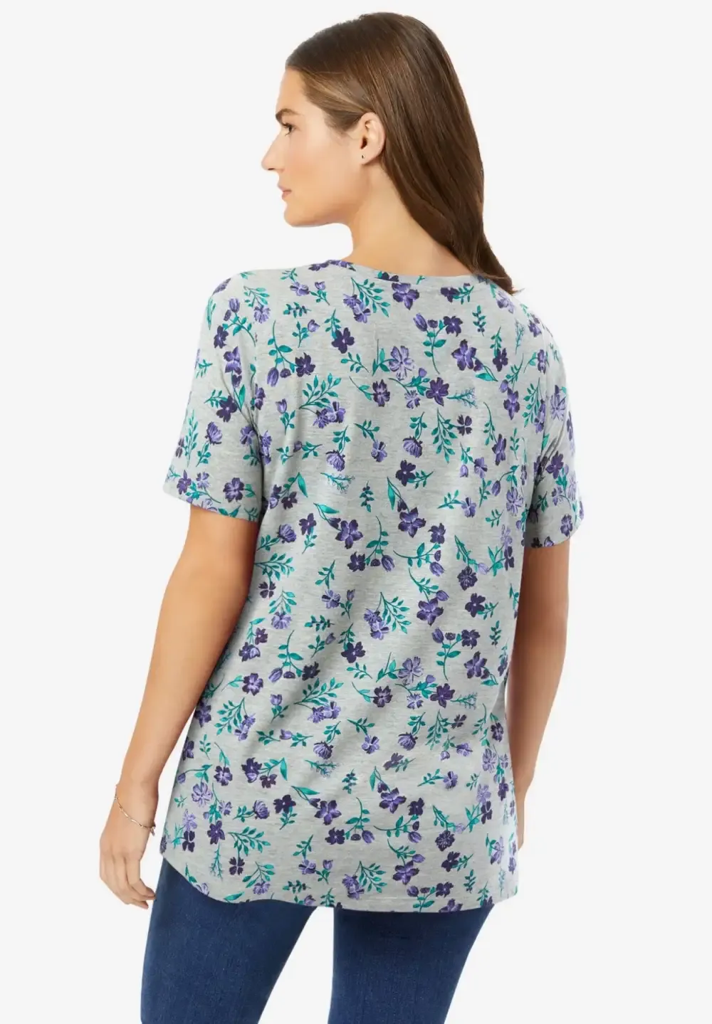 Perfect Printed Short-Sleeve Crewneck Tee