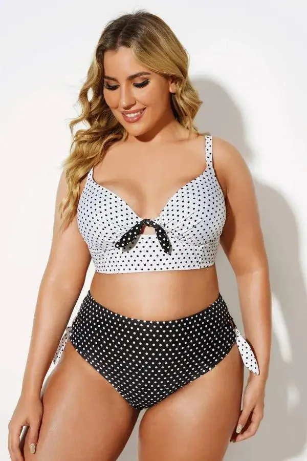 Black & White Dots Sexy Underwire Bikini Set