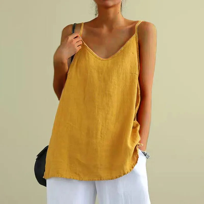 Solid Color Casual Sleeveless Tank Top