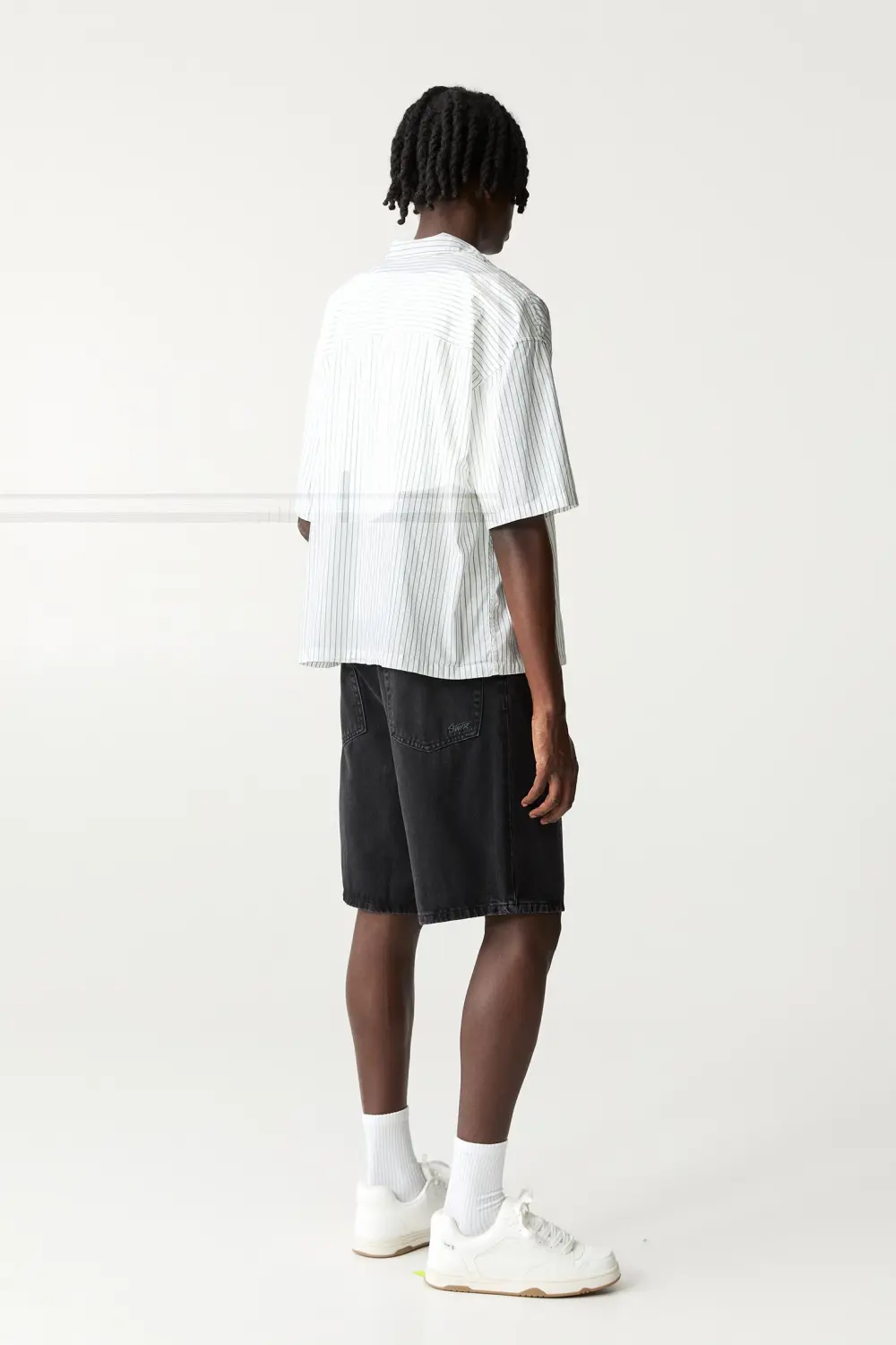 Baggy denim Bermuda shorts