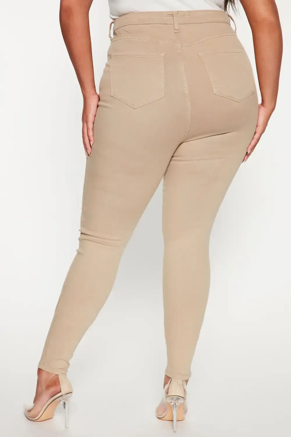 Tall Classic High Waist Skinny Jeans - Khaki