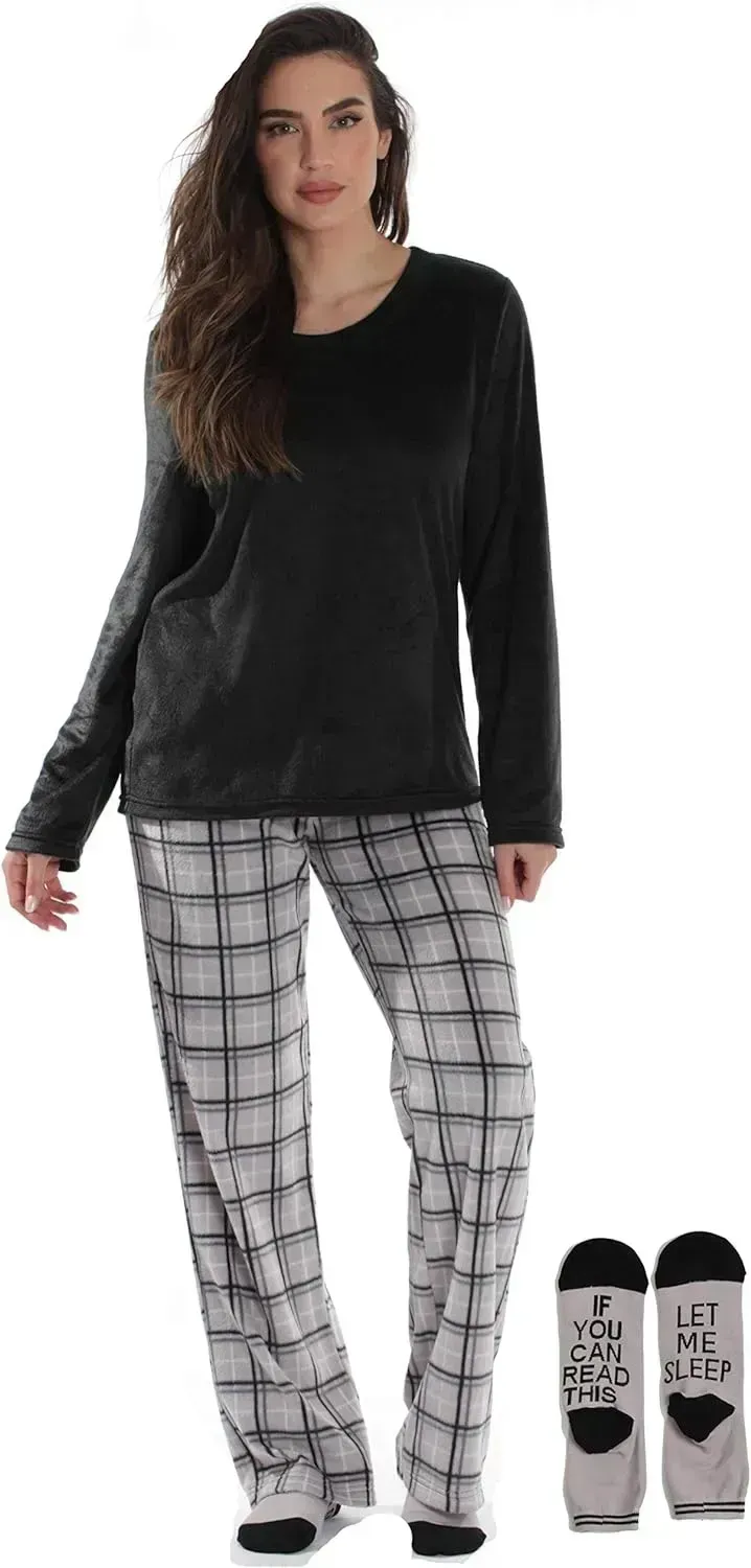 Women’s Pajama Pant Set - Nightgown with Matching Socks