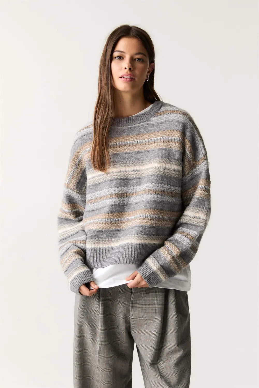 Jersey jacquard rayas