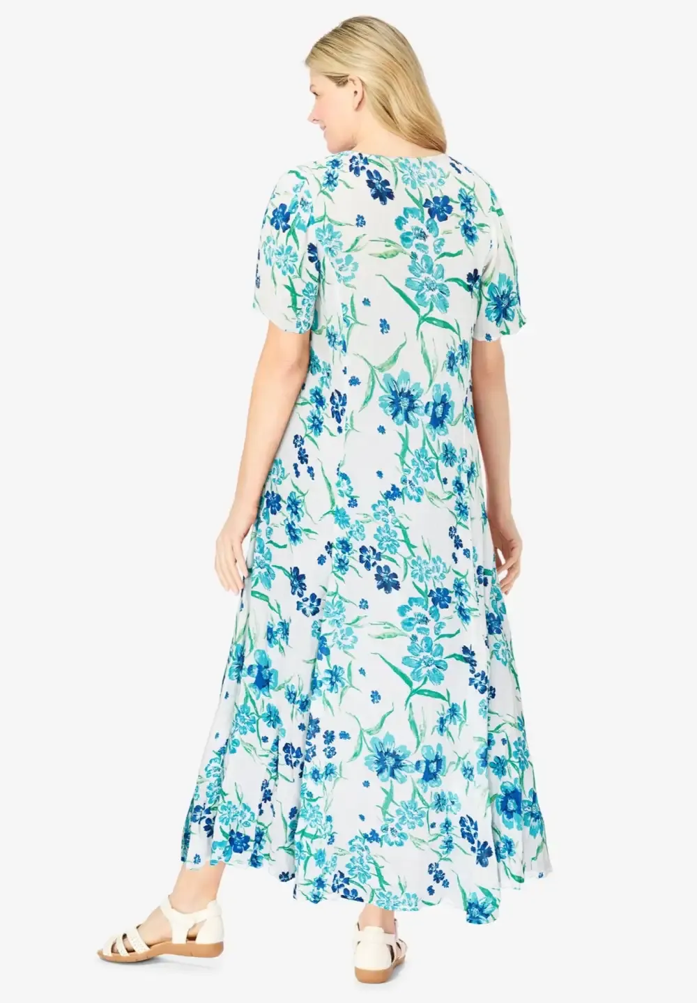 Short-Sleeve Crinkle Dress