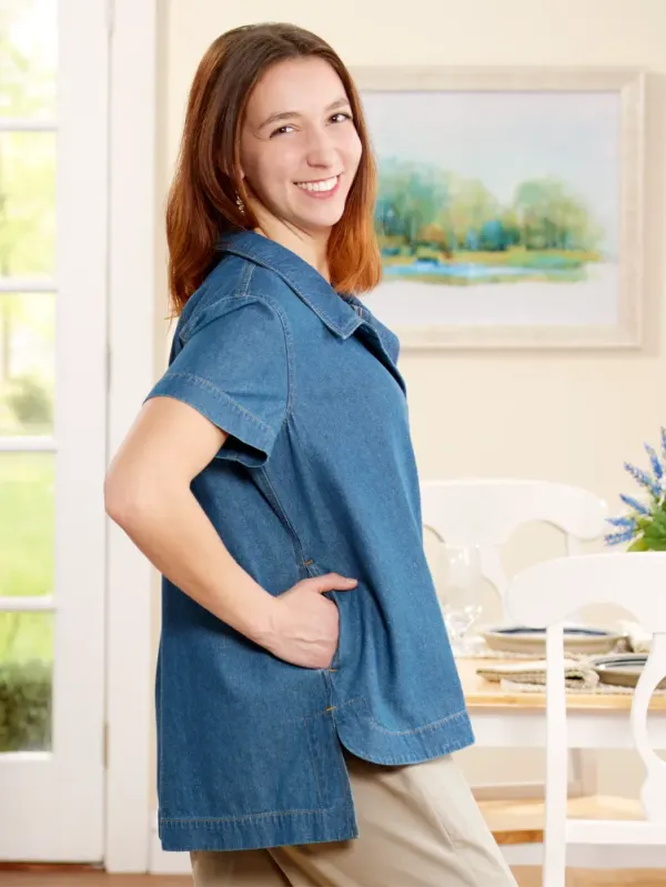 Women's Chambray Popover Tunic