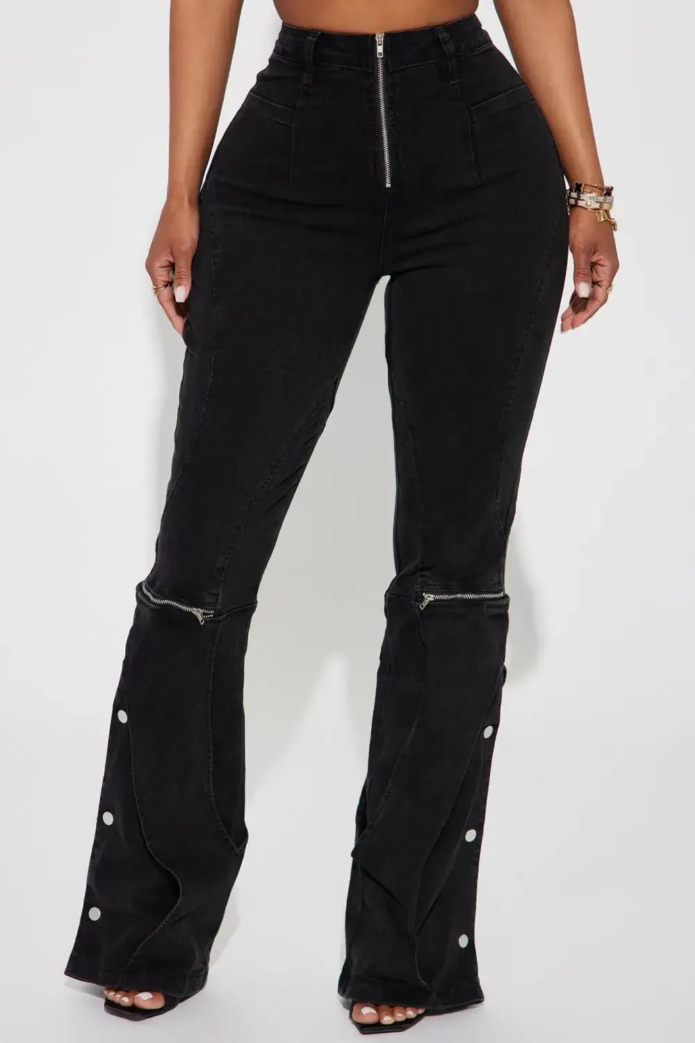 Paloma Stretch Wide Leg Jeans - Black Wash