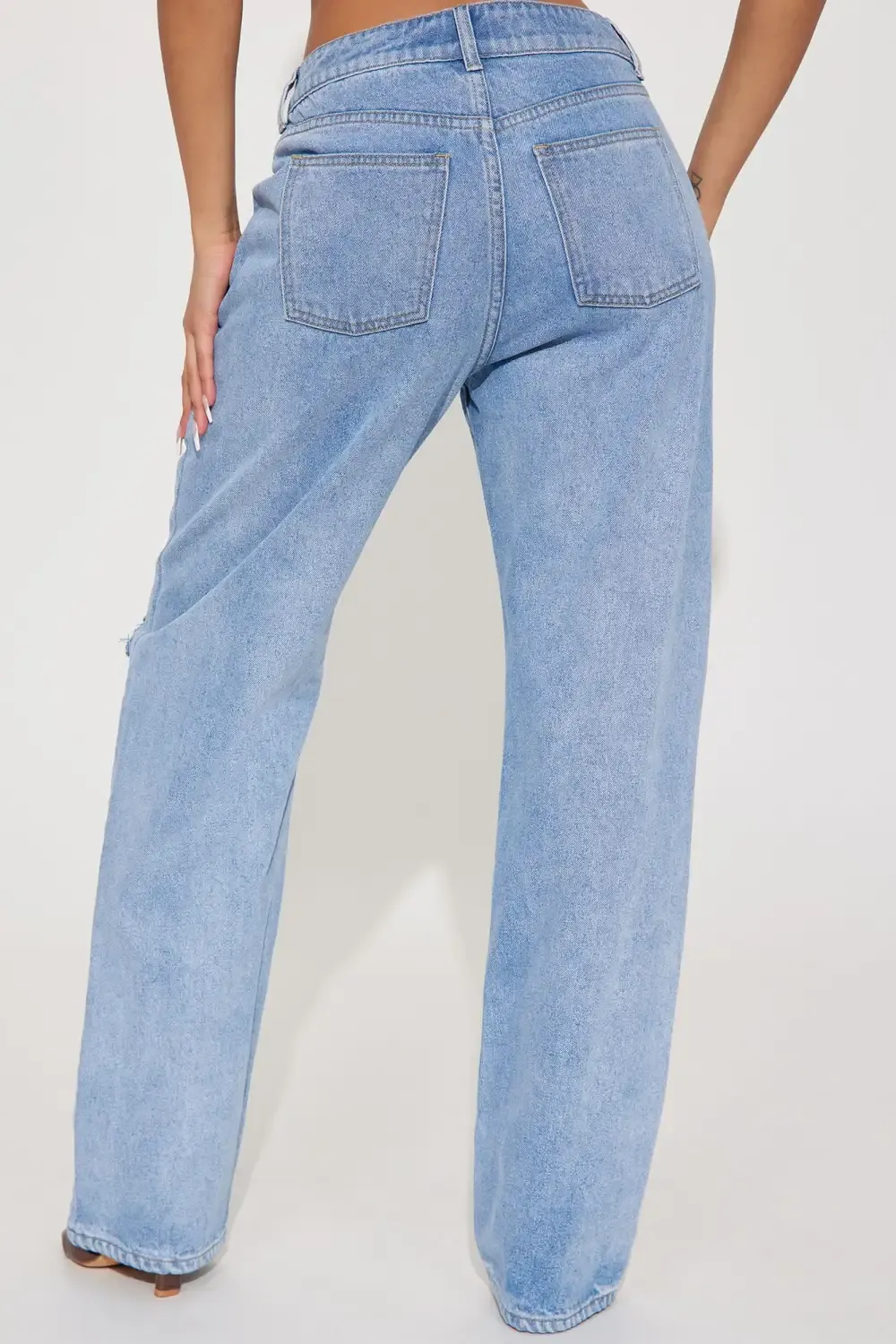 Tall Bend The Rules Slouch Fit Jeans - Light Blue Wash