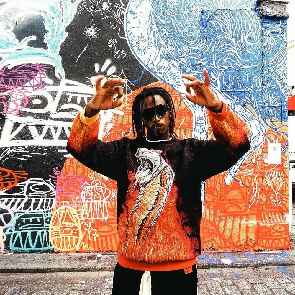Orange Sweater Renaissance Street Wear Fashion Printing Seasonal Trend Special Design