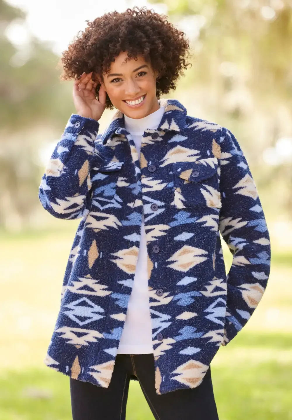 Berber Button-Front Jacket