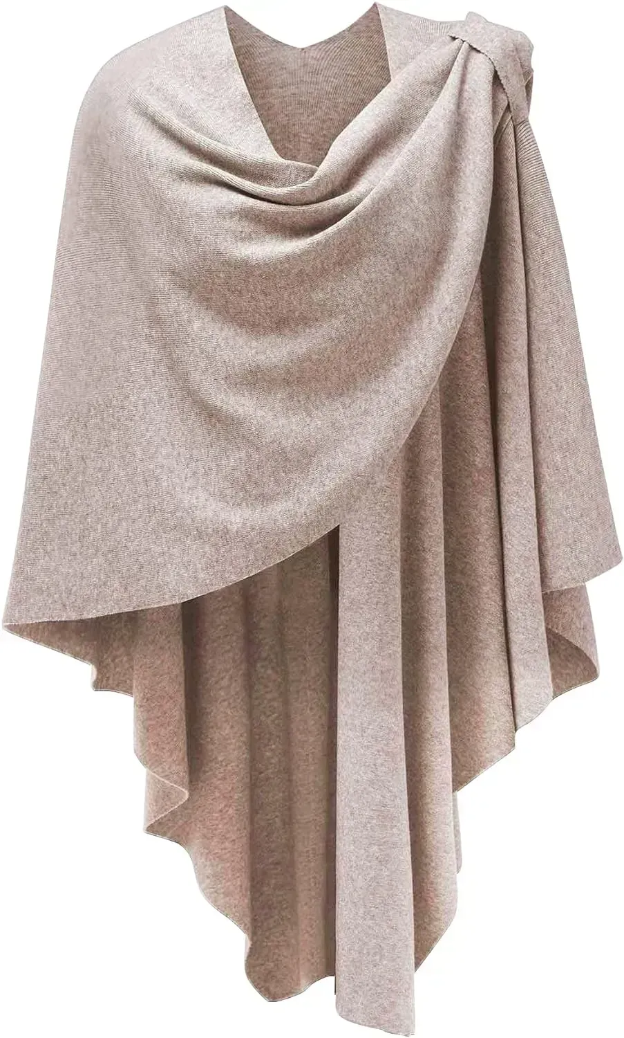 Womens Large Cross Front Poncho Sweater Wrap Topper Knitted Elegant Shawls Cape for Fall Winter
