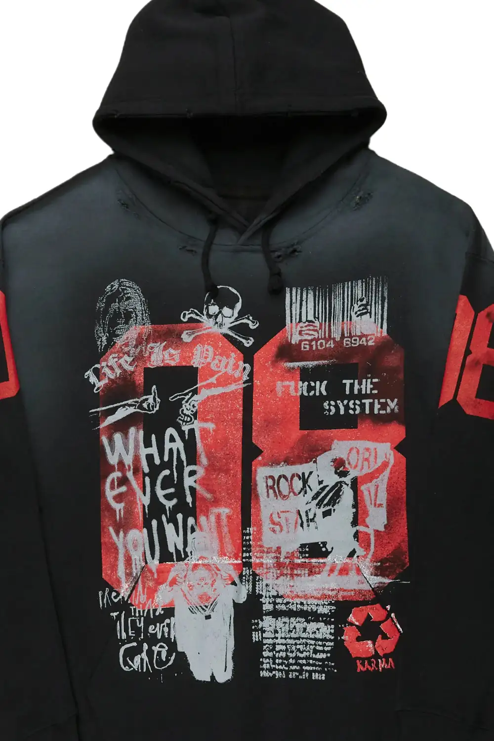 Grill Black Graphic Hoodie