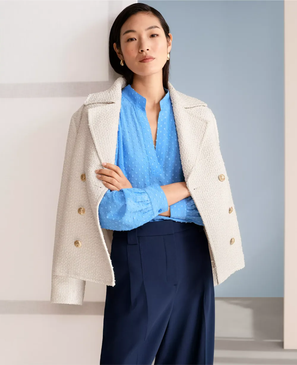 Tweed Double-Breasted Peacoat