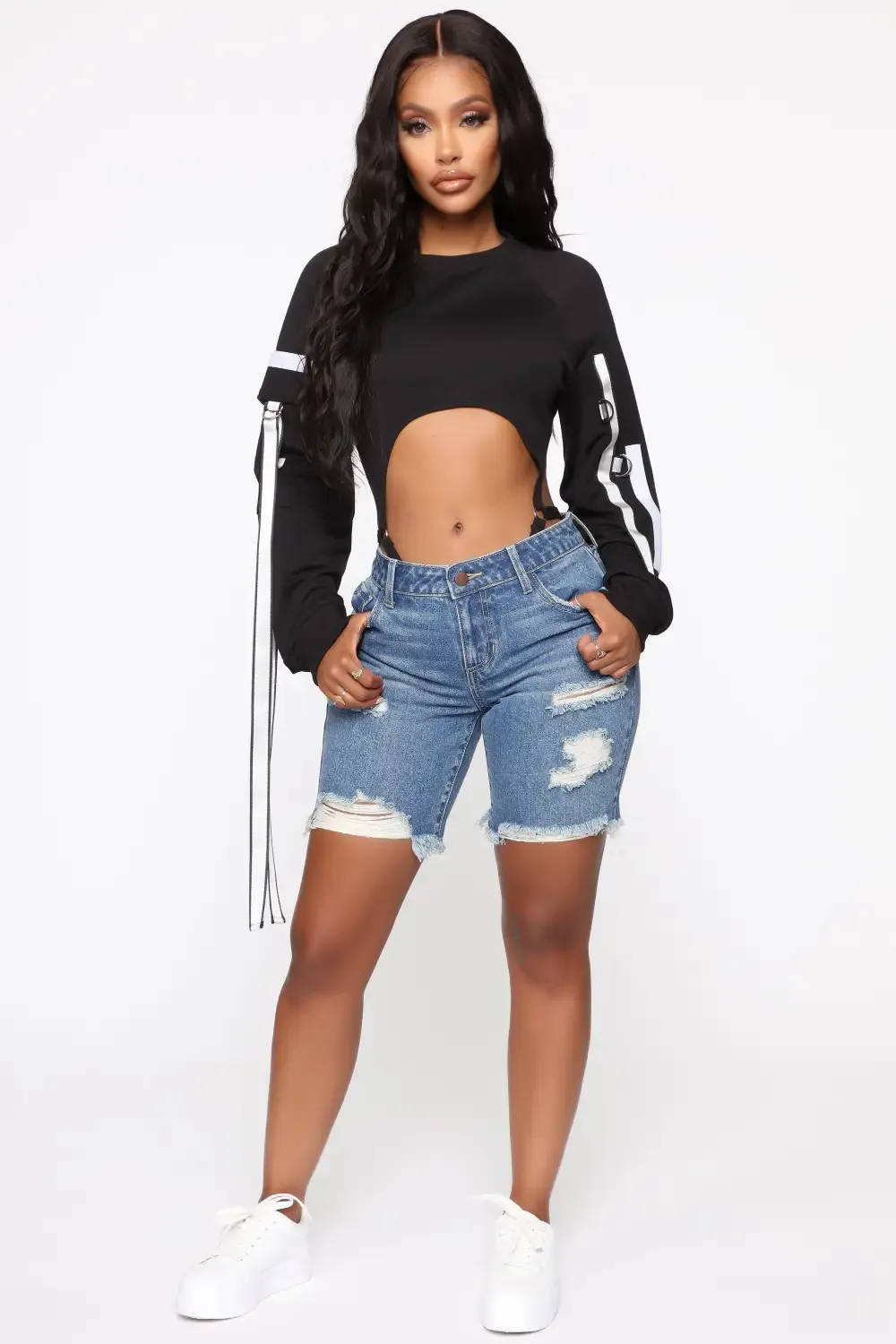 This Time Around Bermuda Shorts - Medium Blue Wash