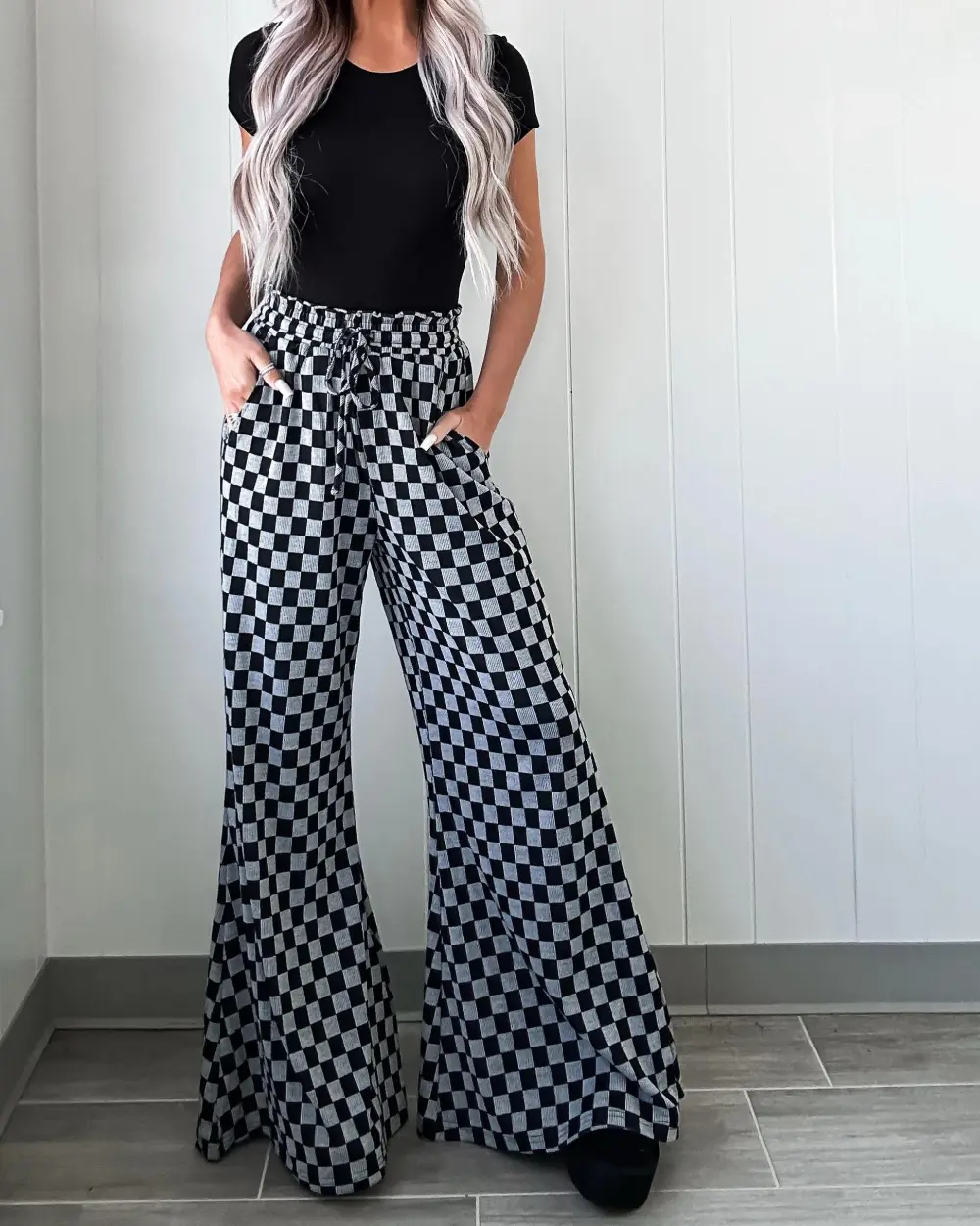 Play Checkered Pants - Black