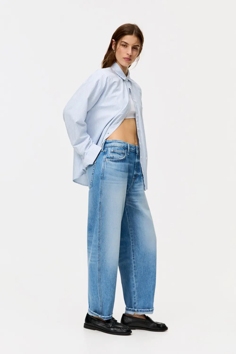 Jeans barrel tiro medio