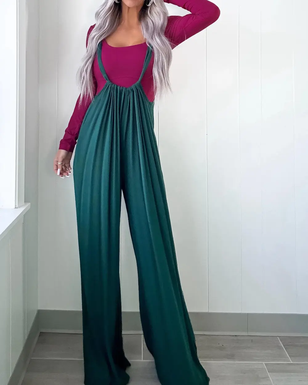 Green Suspender Jumpsuit