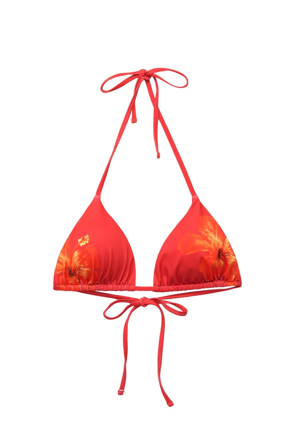 Floral triangle bikini top