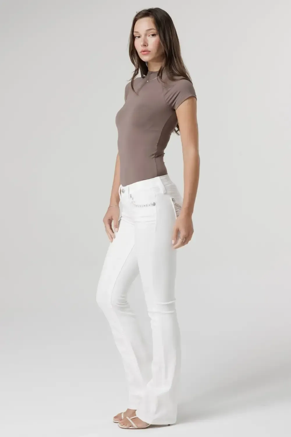 Aspen White Stitch Bootcut Jeans