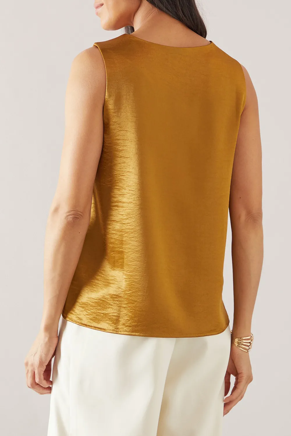 Luxurious Shiny Satin V-Neck Women's Vest
