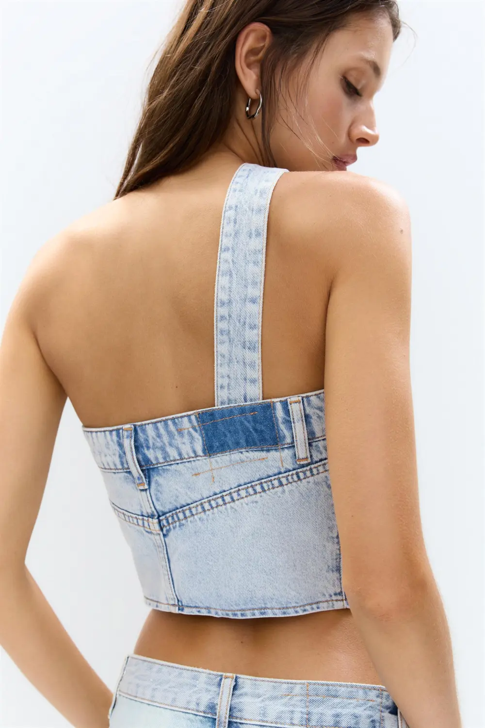 Patchwork denim top