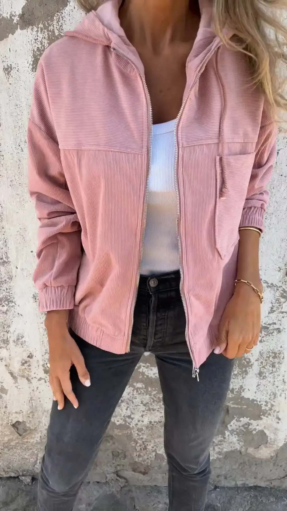 Casual Hooded Zipper Jacket