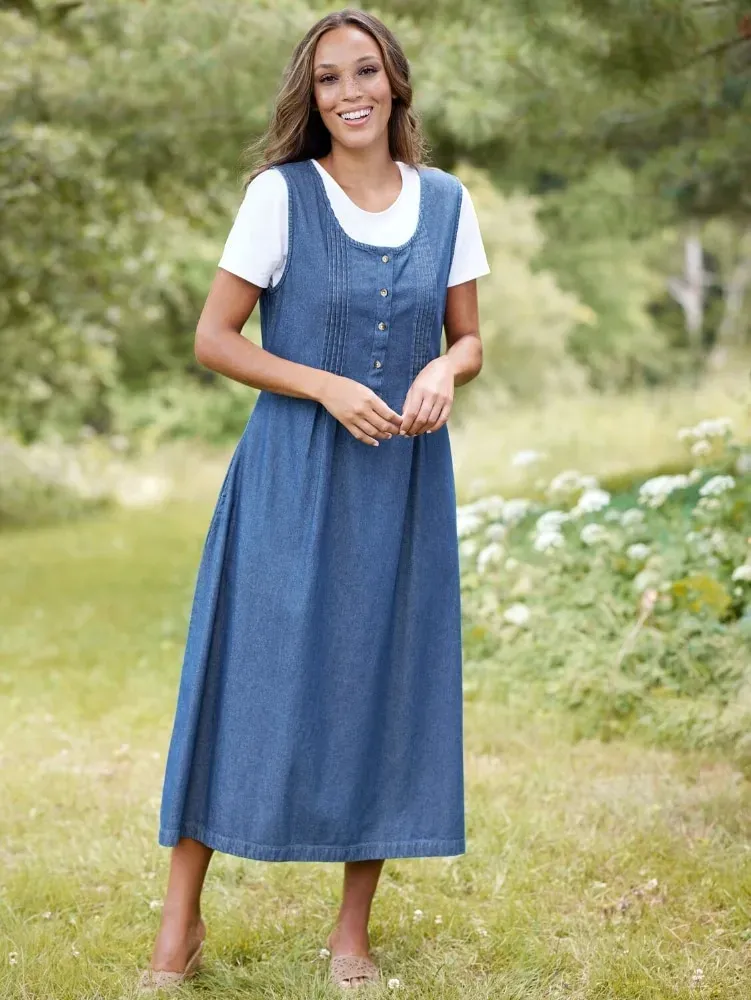 Denim Pintuck Jumper