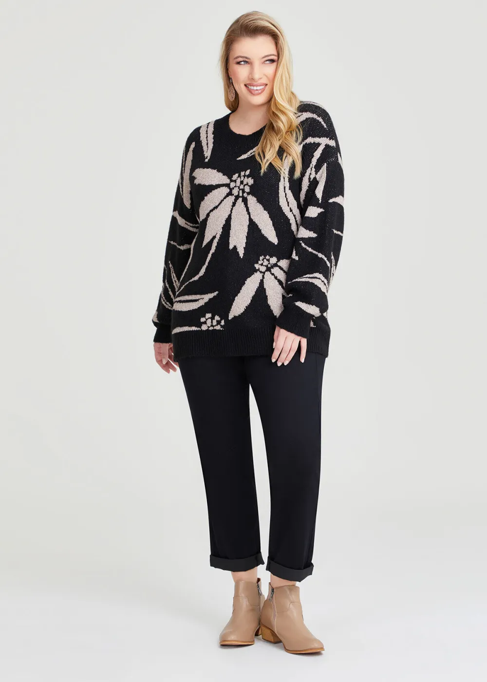 Floral Lurex Mix Jumper