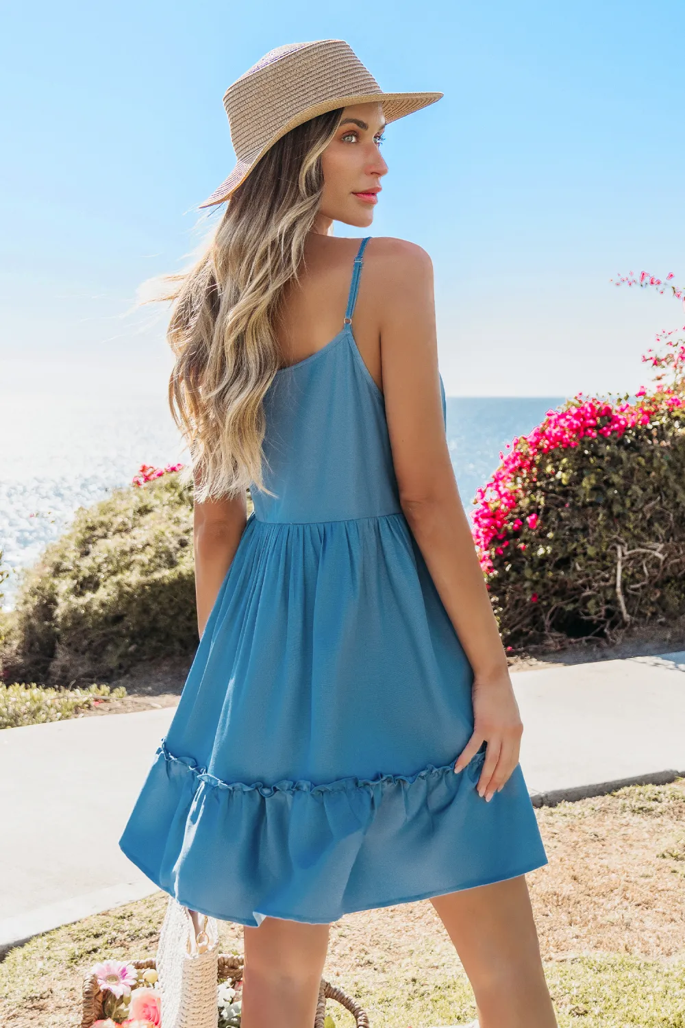 First Kiss Blue Denim Mini Dress