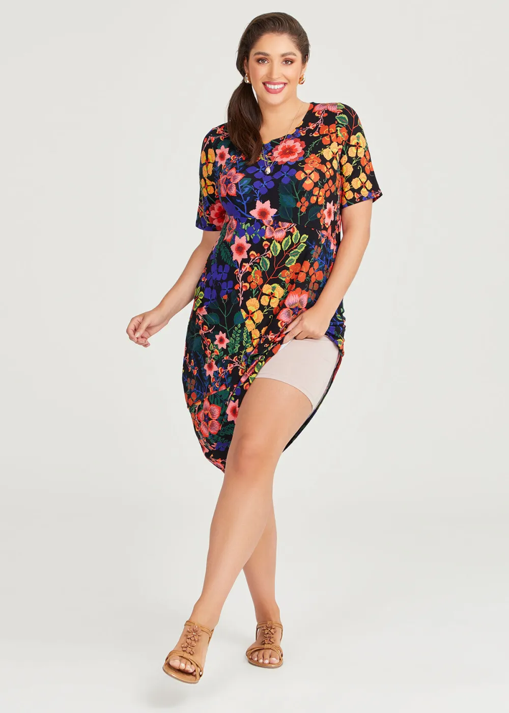 Natural Iris Panel Dress