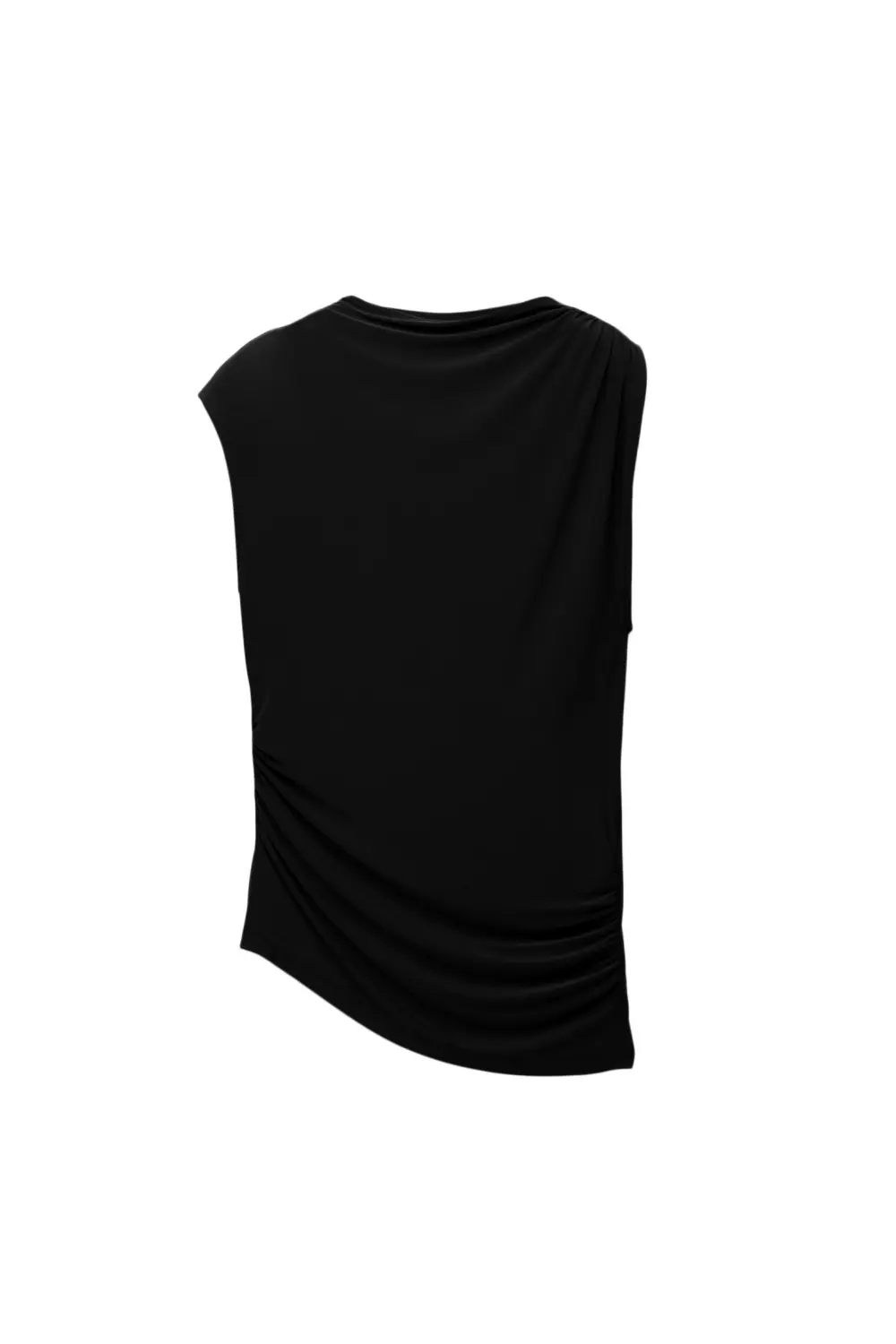 Asymmetric gathered T-shirt