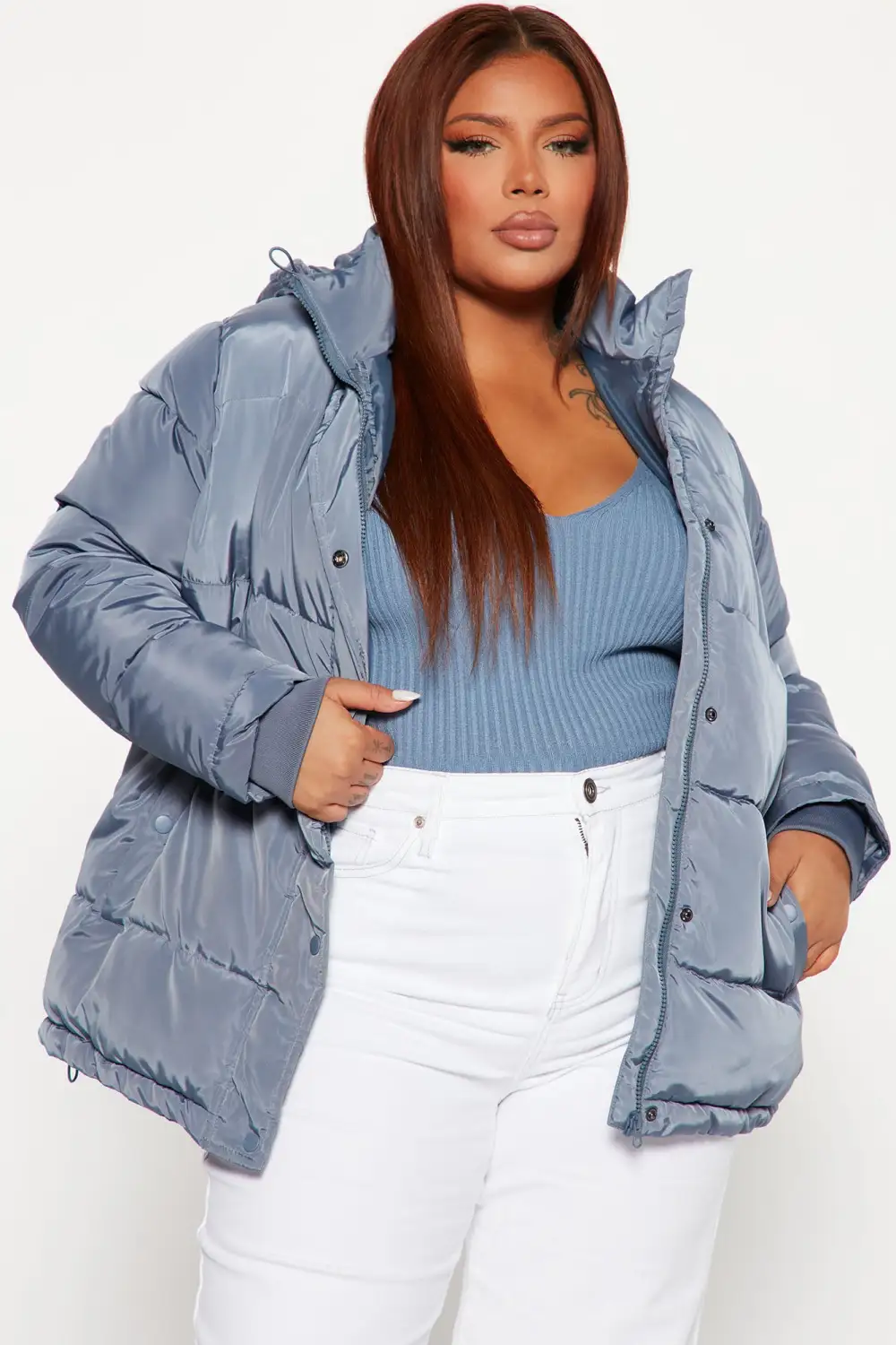 Speak My Mind Puffer Jacket - Blue