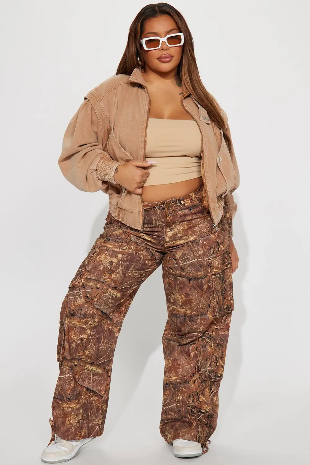 Just Like Magic Non Stretch Denim Moto Jacket - Tan