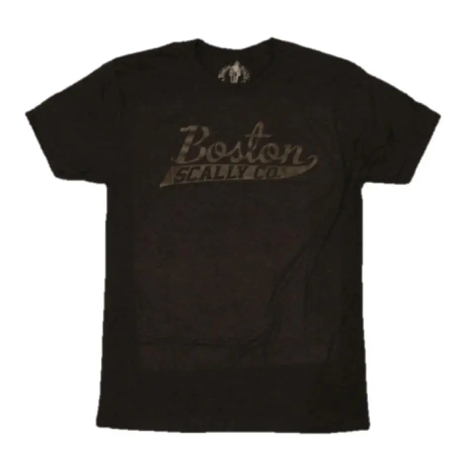 Boston Scally The Original Tee - Black with Black Script