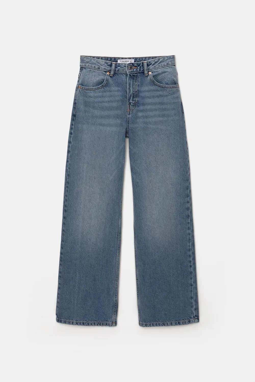 Jeans wide leg tiro alto