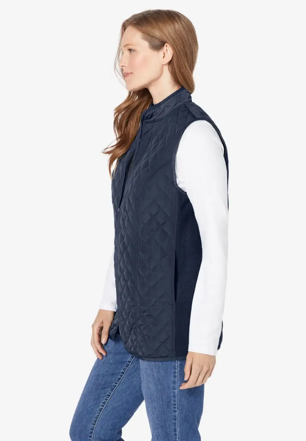 Zip-Front Quilted Vest